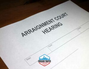 a court arraignment form on a desk